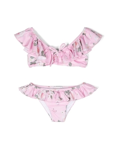 Бикини с оборками и цветочным принтом, розовый Monnalisa