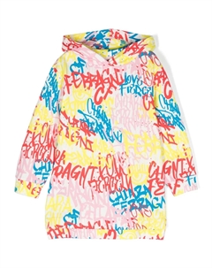 Платье с капюшоном и логотипом, белый Chiara ferragni kids