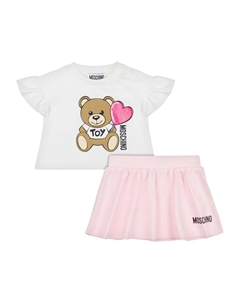 Комплект из топа и юбки с логотипом, розовый Moschino kids