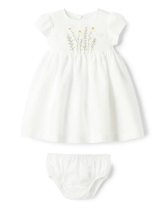 Льняное платье с вышивкой, белый Il gufo