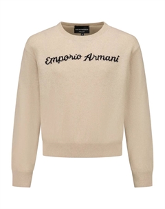 Джемпер с логотипом, нейтральный Emporio armani kids