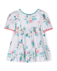 Платье с оборками и цветочным принтом, белый Patachou