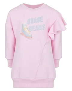 Платье-джемпер асимметричного кроя с оборками, розовый Lapin house