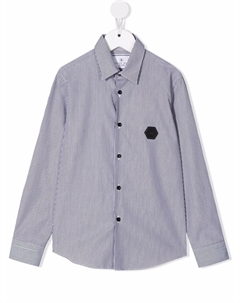 Рубашка с длинными рукавами и принтом Skull, черный Philipp plein junior