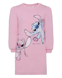 Платье с графическим принтом и длинными рукавами, розовый Monnalisa