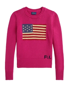 Свитер с узором в виде флага, розовый Polo ralph lauren kids