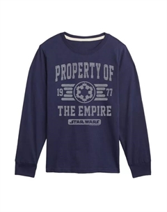 Футболка с длинным рукавом и принтом «Собственность империи» для мальчиков 8–20 лет, синий Star wars