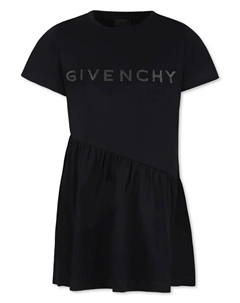 Платье с логотипом и заклепками, черный Givenchy kids