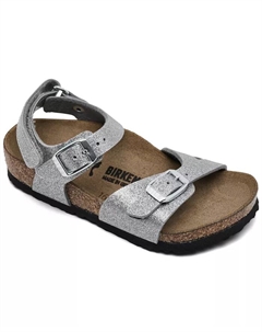 Детские сандалии Rio Birko-Flor для девочек от Finish Line, серебряный Birkenstock