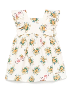 Платье с цветочным принтом, желтый Moschino kids