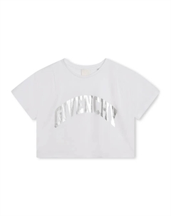 Укороченная футболка с логотипом, белый Givenchy kids