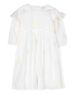 Платье с цветочной вышивкой, белый Stella mccartney kids