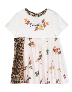 Платье с вышитым логотипом, белый Roberto cavalli junior