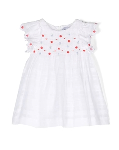 Платье с цветочной вышивкой и плиссировкой, белый Tartine et chocolat