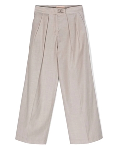 Брюки палаццо с завышенной талией, нейтральный Elisabetta franchi la mia bambina