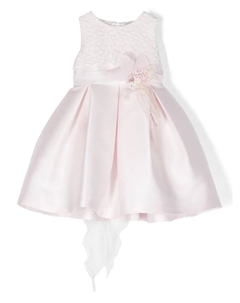 Ярусное платье с цветочной вышивкой и плиссировкой, розовый Mimilù