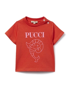Футболка с принтом Pesci, красный Pucci junior