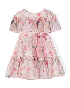 Шифоновое платье с оборками и цветочным узором, розовый Patachou