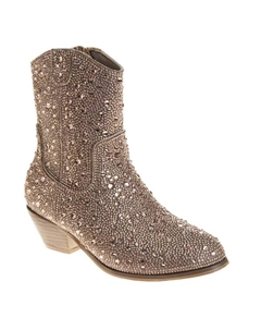 Девчачьи ковбойские сапоги, цвет rose gold Badgley mischka