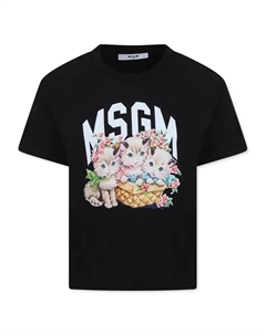 Футболка с логотипом, черный Msgm kids
