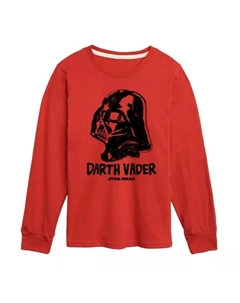 Футболка с длинным рукавом для мальчиков 8-20 лет с портретом Дарта Вейдера в эскизном стиле, красный Star wars