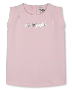 Платье без рукавов с логотипом, розовый Karl lagerfeld kids