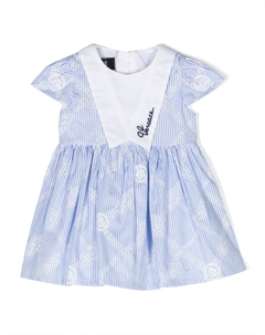 Поплиновое платье в полоску, синий Versace kids
