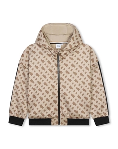 Худи на молнии с логотипом, нейтральный Boss kidswear