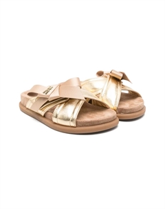 Сандалии с бантами, золотой Elisabetta franchi la mia bambina