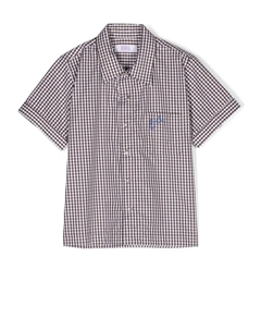 Рубашка в клетку гингем, коричневый Erl kids