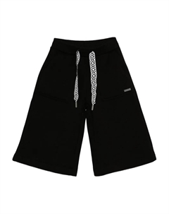 Шорты с узорчатыми карманами и завязками, черный Monnalisa