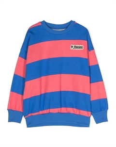 Джемпер в полоску с нашивкой-логотипом, розовый Mini rodini