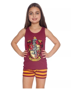 Детский пижамный комплект для девочек Big Girls Hogwarts All Houses Crest: топ и шорты (2 предмета), красный Harry potter