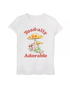 Футболка с очаровательной жабой Nintendo Super Mario для девочек 7-16 лет, белый Licensed character