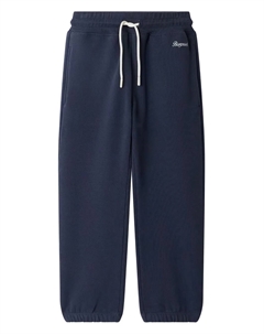 Джоггеры с кулиской и вышивкой, синий Bonpoint