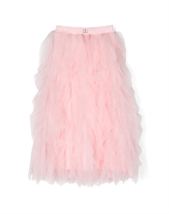 Длинная пышная юбка с логотипом, розовый Twin-set kids