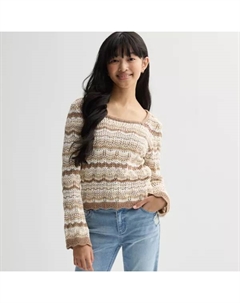 Детский вязаный свитер с длинным рукавом для девочек 7-20, цвет neutral Limited too