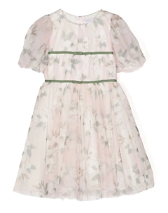 Платье с цветочным принтом и складками, розовый Monnalisa