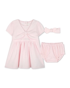 Комплект из платья, блумеров и повязки на голову, розовый Givenchy kids