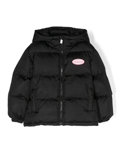 Пуховик с нашивкой-логотипом, черный Off-white kids