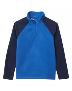 Флисовый свитер с четвертной молнией для мальчиков 8-20 лет, цвет cobalt navy Lands' end