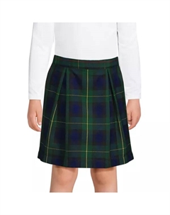 Школьная форма для девочек 2–20 лет, юбка-шорты в клетку, выше колена, цвет hunter navy plaid Lands' end