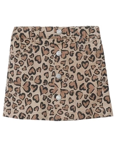 Джинсовая юбка-шорты для девочек 2-16 лет, цвет tan cheetah hearts Lands' end