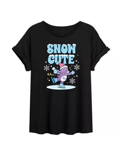 Футболка оверсайз с милыми медвежатами Care Bears и снегом Juniors, черный Licensed character