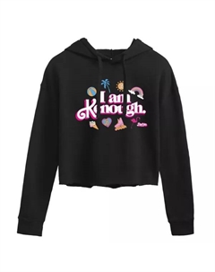 Худи Juniors с укороченным графическим принтом в стиле фильма «Я — достаточно иконок», черный Barbie