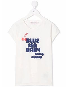 Футболка из органического хлопка с надписью, белый Bonpoint