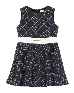 Расклешенное платье с геометрическим принтом, черный Elisabetta franchi la mia bambina