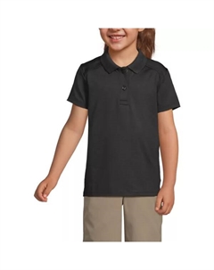 Детская поло с коротким рукавом для девочек 4-16 лет, черный Lands' end