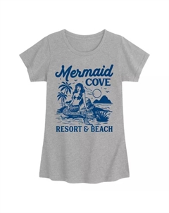 Футболка с принтом «Русалка-бухта курорт и пляж» для девочек 7–16 лет, серый Licensed character