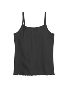 Детская майка с круглым вырезом для девочек 6-16 лет в обычных и плюс размерах, черный So